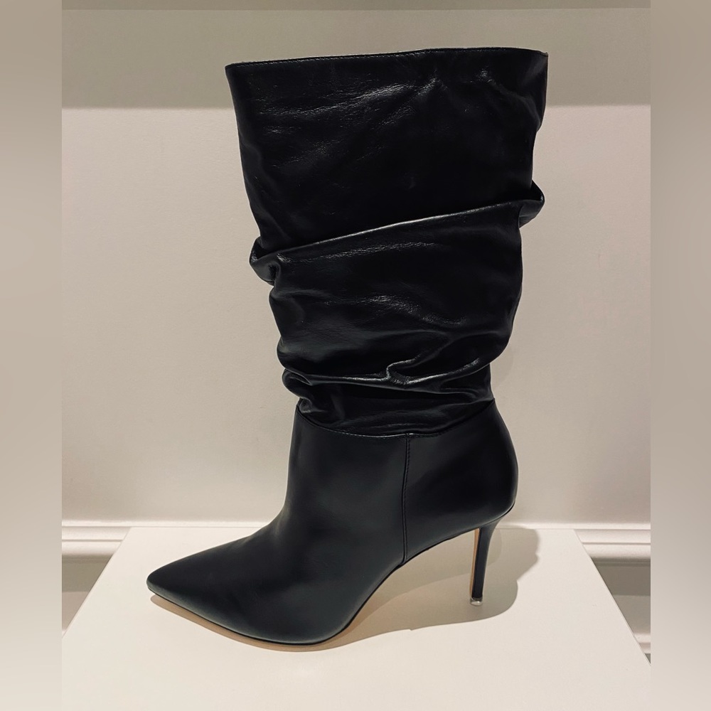 Brand new BLACK SUEDE STUDIO Leather Heeled Boots